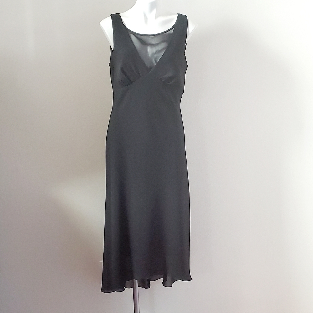Connected Appeal Black Sleeveless V-Neck Evening Gown Dress Size 6